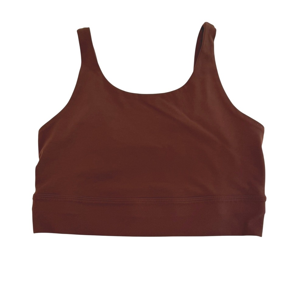 Nike Yoga Dri-FIT Sports Bra Rust Brown Medium Women's Scoop Neck